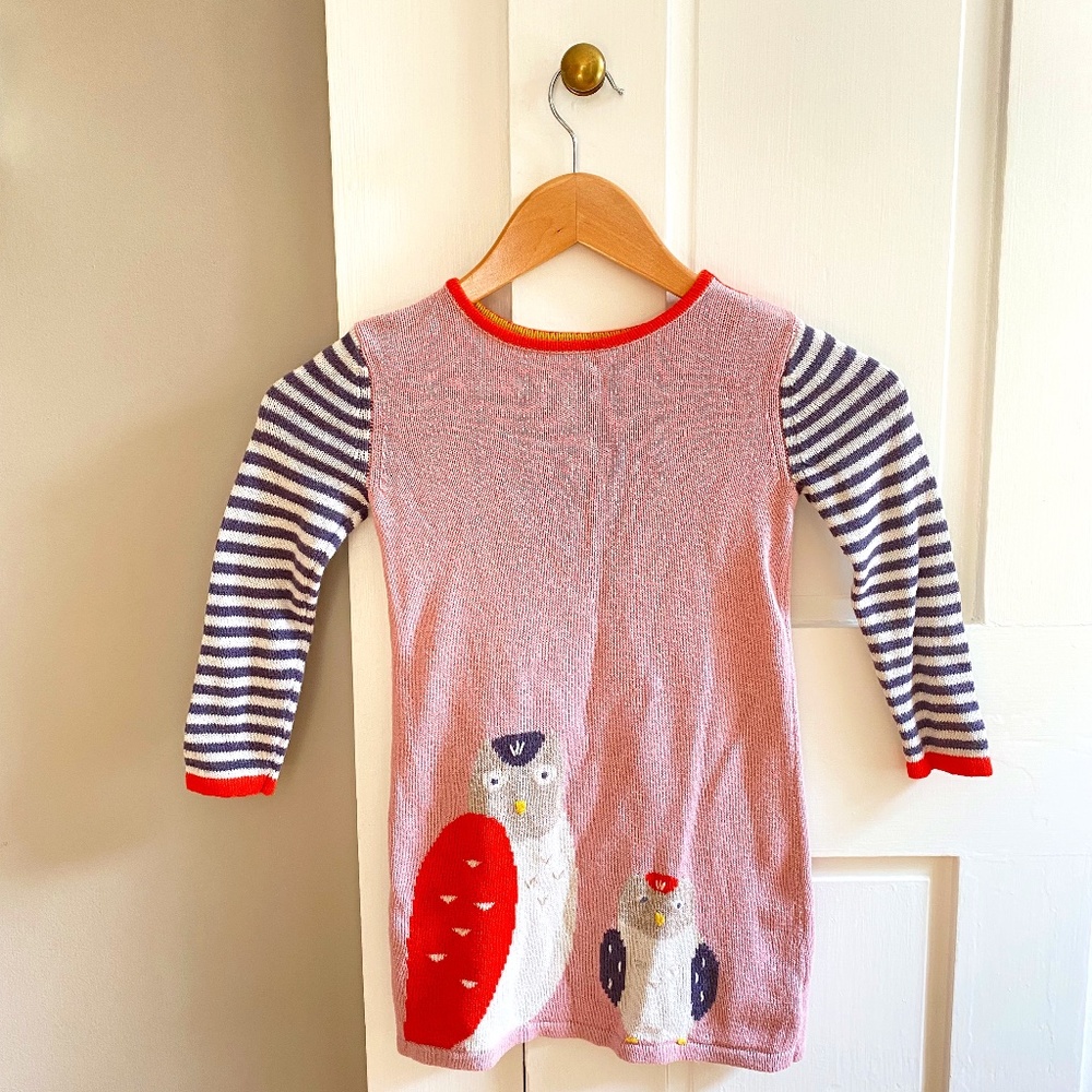 Girls Owl Dress - Baby Boden - Size 3-4